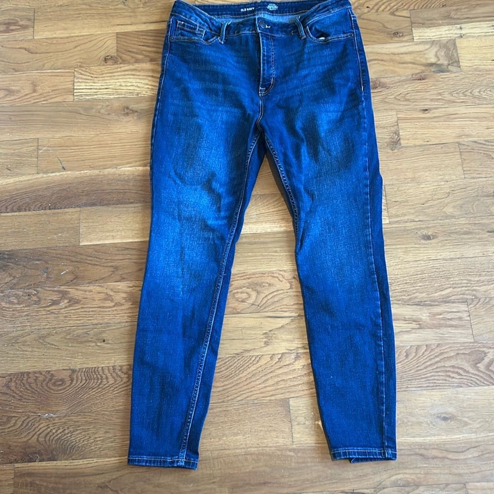 Old Navy Rockstar Super Skinny High Rise Denim Jeans Dark Wash Blue Size 14